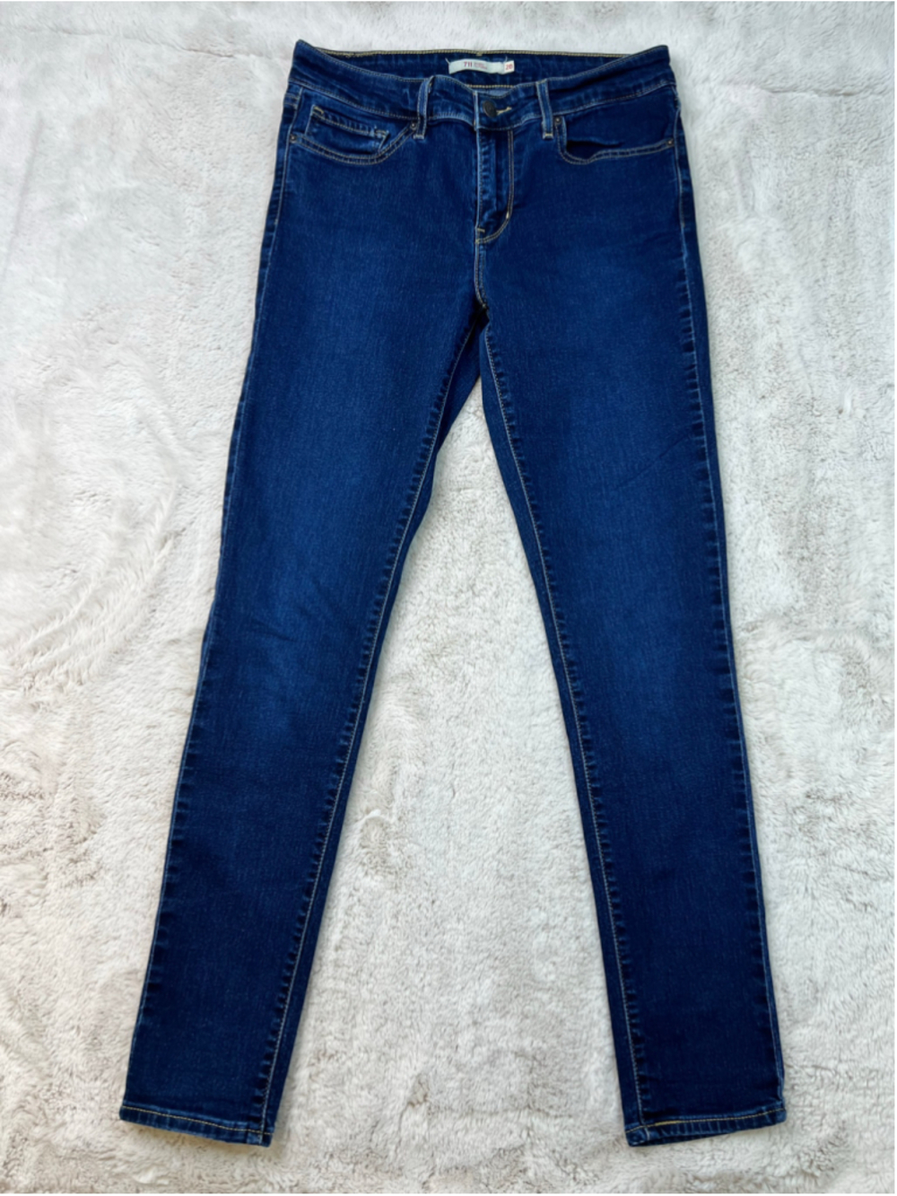 Levis 711 Skinny Jeans Blue Size 28x30 Stretchy Original Dark Wash Denim